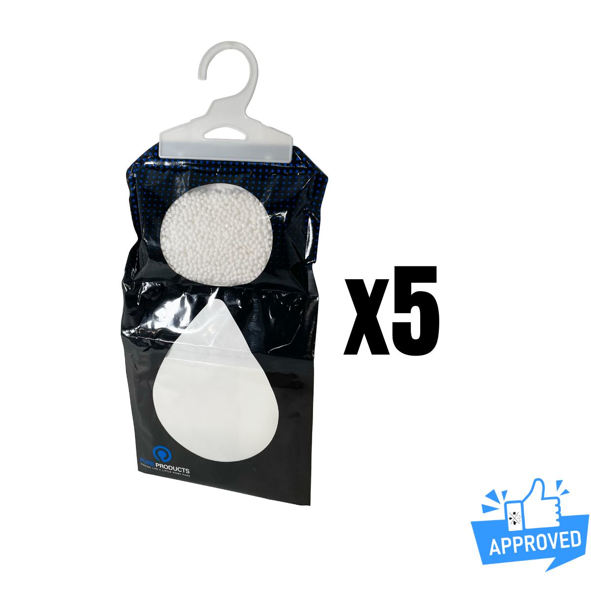 Dehumidifier - moisture collecting pouch, 5-PACK