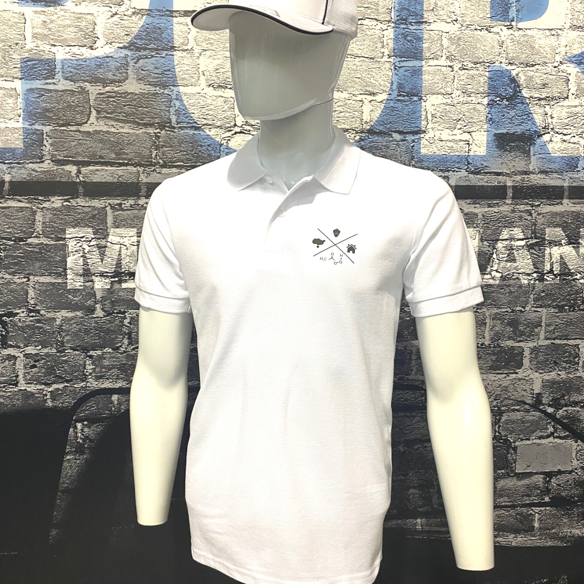 PM Polo shirt - White - Uni-logo