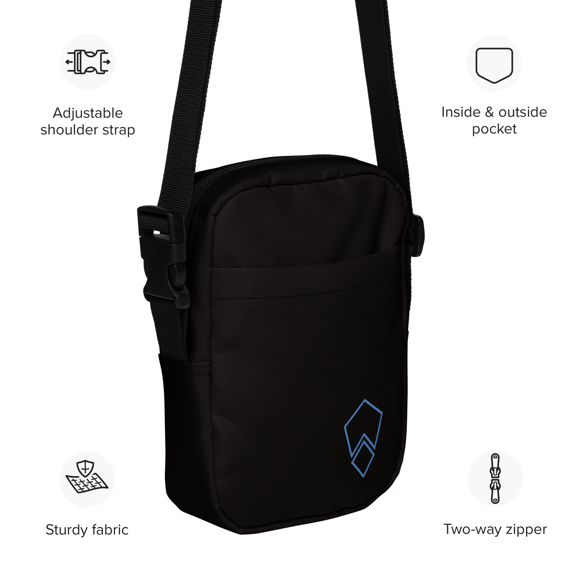 Utility crossbody bag with PM diamond