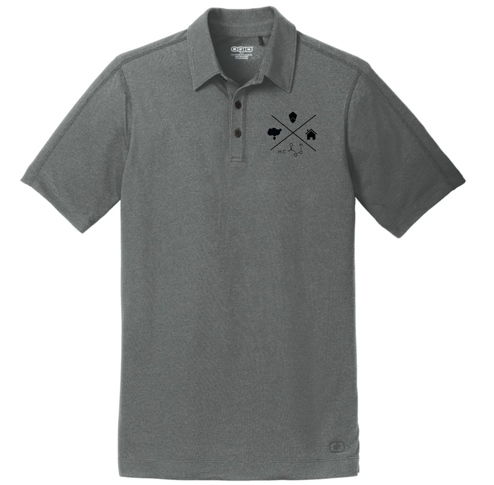 OGIO Grey Men's Polo - Secondary Logo  DISCONTINUED