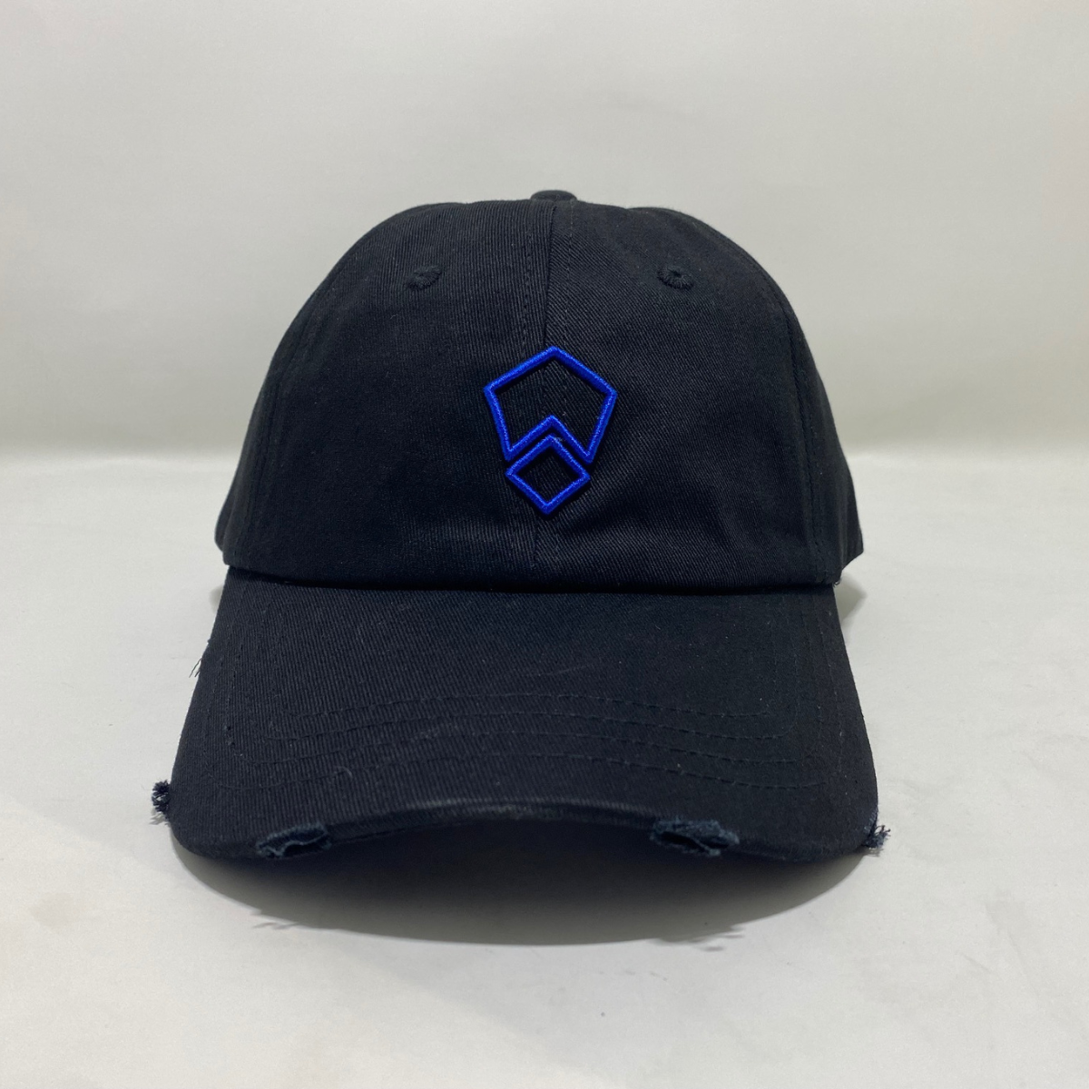 PM Hat Black with blue diamond logo