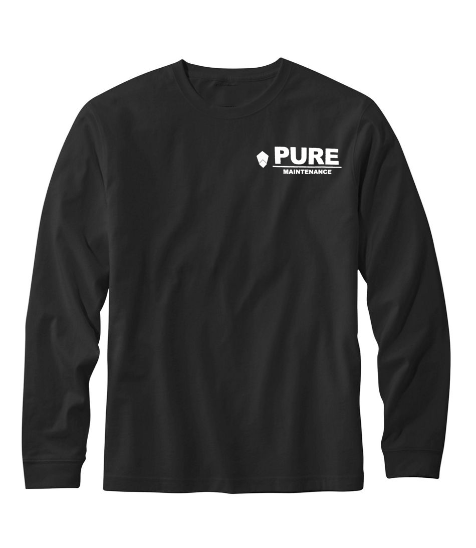 Black Pure Maintenance Simple Long Sleeve Shirt