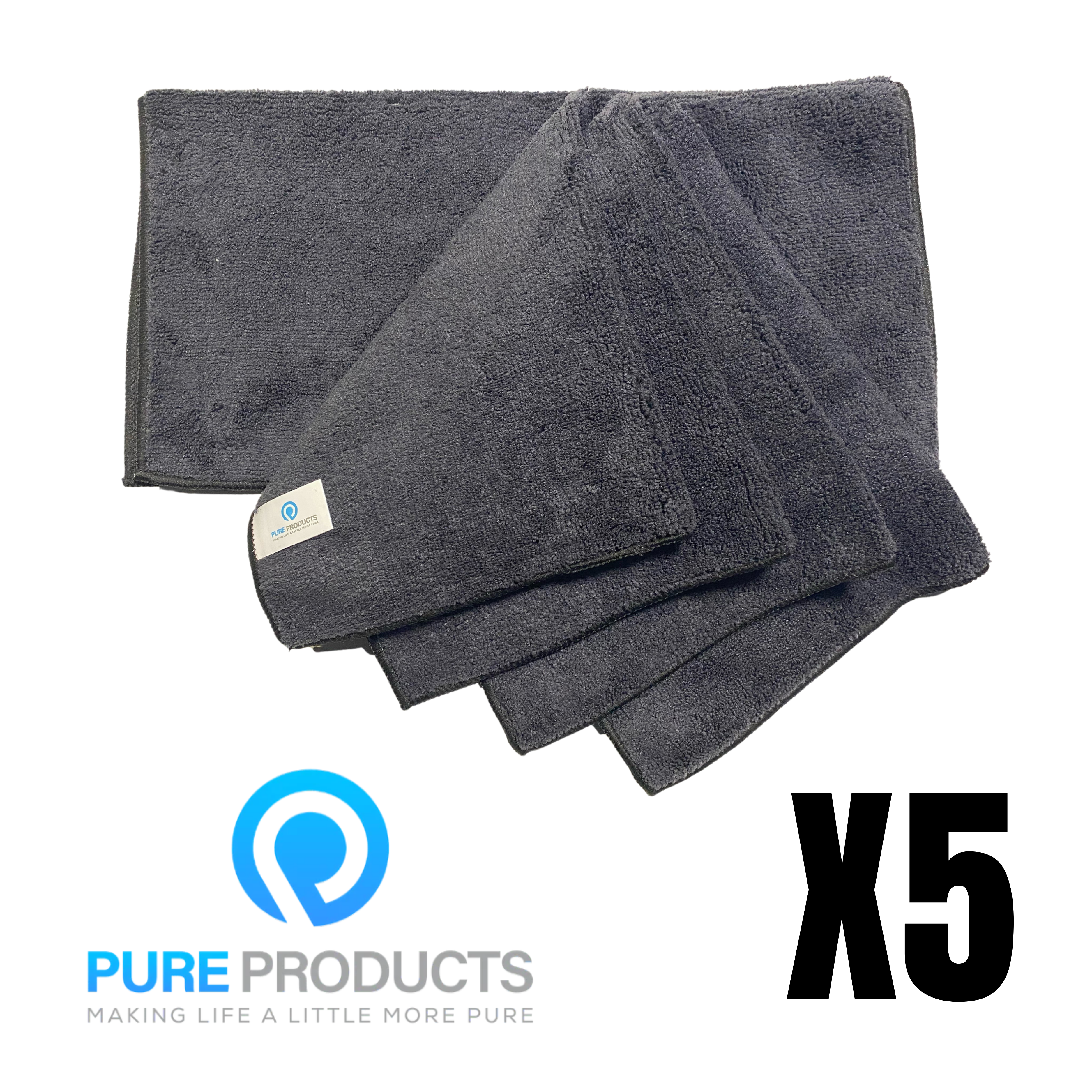 MicroFiber Towels - Set of 5 - 15" x 15"